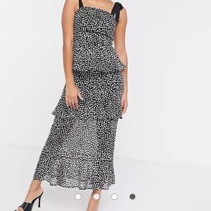 Style Cheat Tie Shoulder Tiered Polka Dot Maxi 8